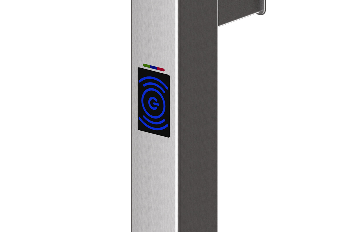 Czytnik RFID Idencom w pochwycie — detal